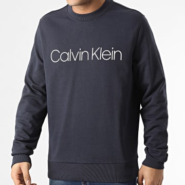  Calvin Klein - Sweat Crewneck Cotton Logo 4059 Bleu Marine