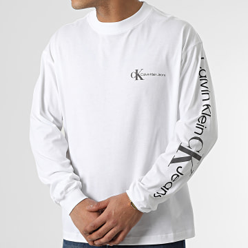  Calvin Klein - Tee Shirt Manches Longues Urban CK Graphic 9718 Blanc