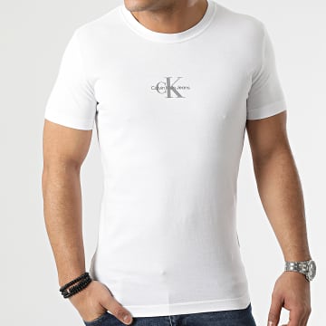 Calvin Klein - Tee Shirt Monogram Logo 9877 Blanc
