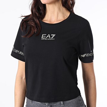 EA7 Emporio Armani - Tee Shirt Femme Crop 3LTT08 Noir