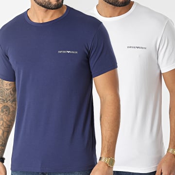  Emporio Armani - Lot De 2 Tee Shirts 111267-2R717 Blanc Bleu Marine