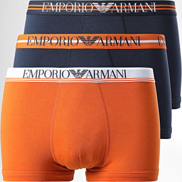  Emporio Armani - Lot De 3 Boxers 111357-2R723 Bleu Marine Orange
