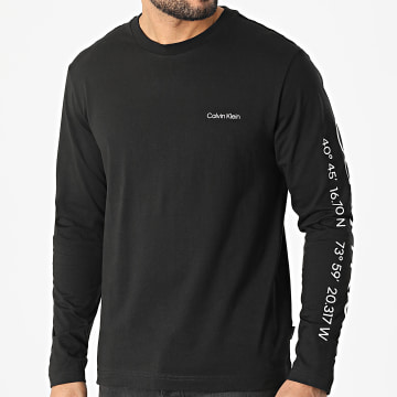  Calvin Klein - Tee Shirt Manches Longues Logo Coordinates 8445 Noir