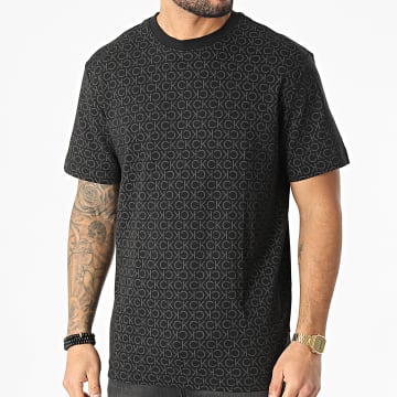  Calvin Klein - Tee Shirt Comfort Allover Logo 8447 Noir