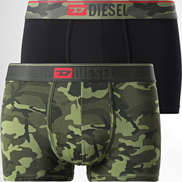  Diesel - Lot De 2 Boxers Damien 00SMKX-0WCAS Noir Vert Kaki Camo