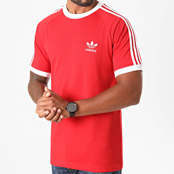 Adidas Originals - Tee Shirt A Bandes Adicolor Classics HE9547 Rouge - LaBoutiqueOfficielle.com