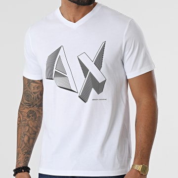  Armani Exchange - Tee Shirt Col V 3LZTBB-ZJ6QZ Blanc