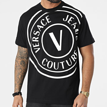  Versace Jeans Couture - Tee Shirt Centered Vemblem 72GAHT19 Noir