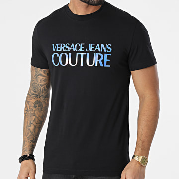  Versace Jeans Couture - Tee Shirt Holo Logo 72GAHP02 Noir