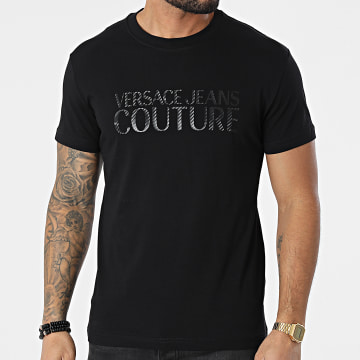  Versace Jeans Couture - Tee Shirt Logo Pixel 72GAHT02 Noir