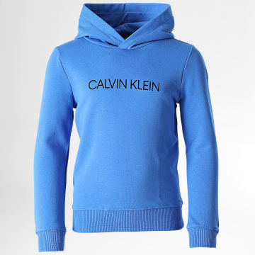  Calvin Klein - Sweat Capuche Enfant Institutional 0163 Bleu Roi