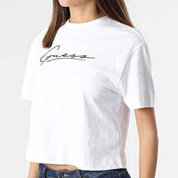  Guess - Tee Shirt Femme Crop V2RI06 Blanc