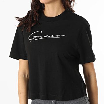  Guess - Tee Shirt Femme Crop V2RI06 Noir