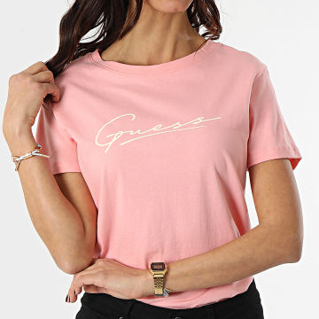  Guess - Tee Shirt Femme V2RI11 Rose