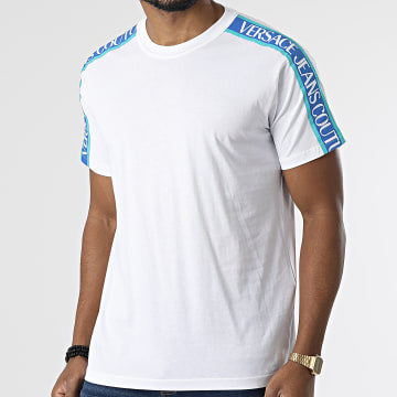  Versace Jeans Couture - Tee Shirt A Bandes Regular Tape Blanc