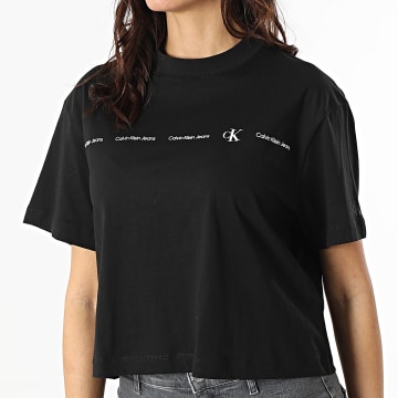  Calvin Klein - Tee Shirt Femme Crop 7709 Noir