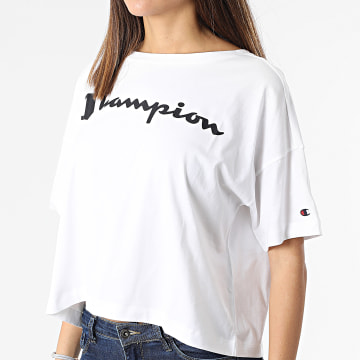 Champion - Tee Shirt Femme Crop 114914 Blanc