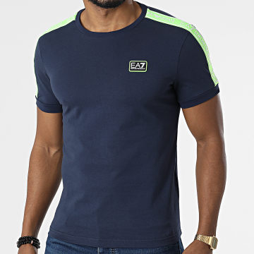  EA7 Emporio Armani - Tee Shirt A Bandes 3LPT18-PJ02Z Bleu Marine Vert