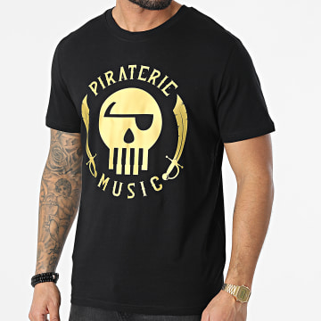  La Piraterie - Tee Shirt La Piraterie Music Noir Doré