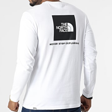  The North Face - Tee Shirt Manches Longues Red Box A493L Blanc