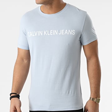  Calvin Klein - Tee Shirt Institutional Logo 7856 Bleu Ciel