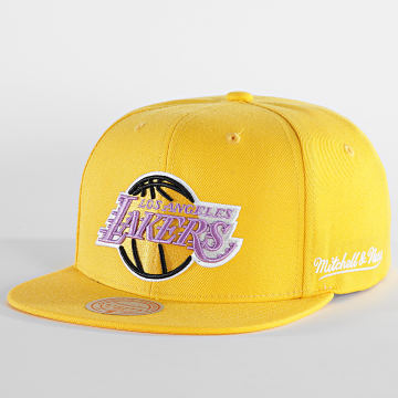  Mitchell and Ness - Casquette Snapback English Dropback Los Angeles Lakers Jaune