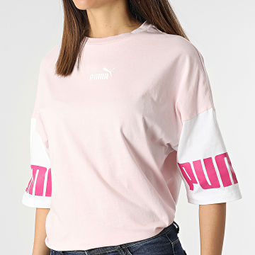  Puma - Tee Shirt Femme Power Colourblock Rose