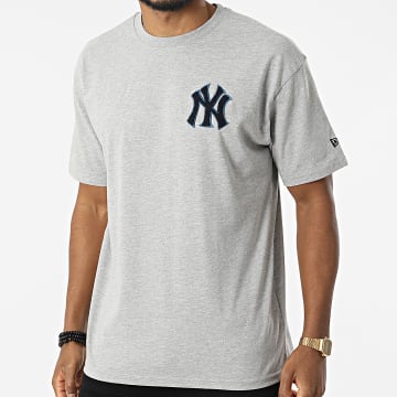  New Era - Tee Shirt Heritage Patch Oversized New York Yankees 12893153 Gris Chiné