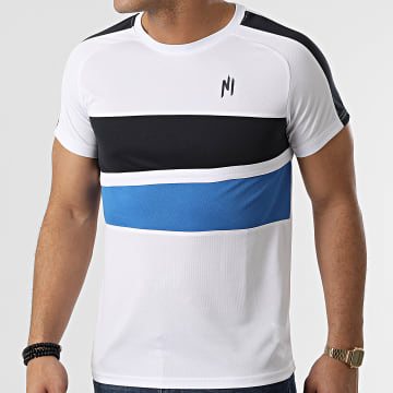  NI by Ninho - Tee Shirt A Bandes 034 Blanc Bleu