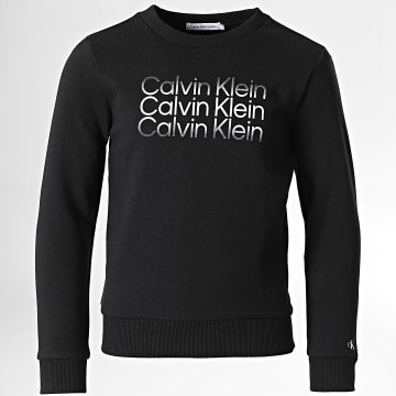  Calvin Klein - Sweat Crewneck Enfant Institutional Cutoff 1163 Noir