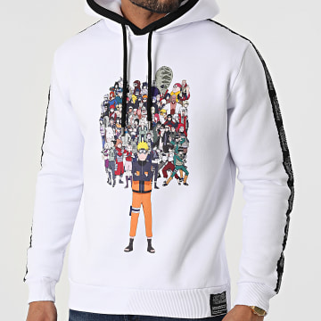  Naruto - Sweat Capuche A Bandes Characters Front Blanc