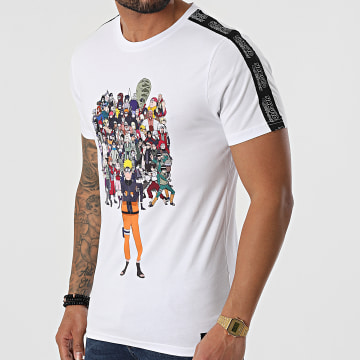  Naruto - Tee Shirt A Bandes Characters Front Blanc