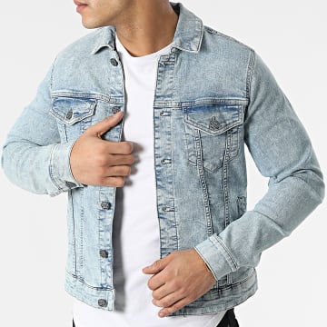  Only And Sons - Veste Jean Come Trucker Bleu Wash