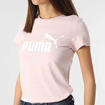  Puma - Tee Shirt Femme Essential Logo Rose