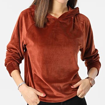  Only - Pull Capuche Femme Camille Marron