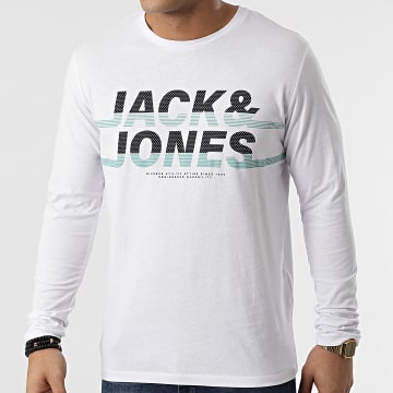  Jack And Jones - Tee Shirt A Manches Longues Charles Blanc