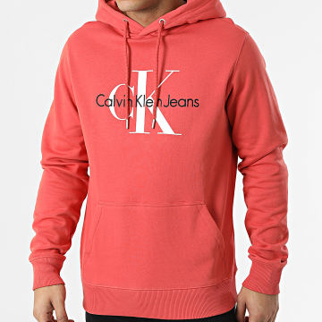  Calvin Klein - Sweat Capuche Seasonal Monogram 0805 Rouge Corail