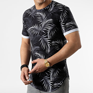  LBO - Tee Shirt Oversize Imprimé Avec Revers 2143 Tropical Noir