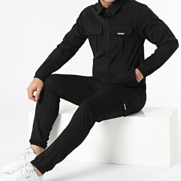 Uniplay - MK-18 Conjunto de chaqueta negra con cremallera y pantalón jogger