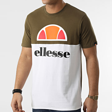  Ellesse - Tee Shirt Arbatax Blanc Vert Kaki