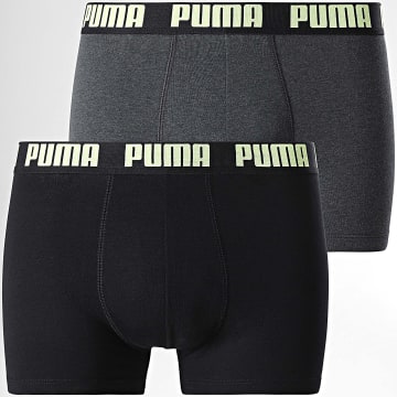  Puma - Lot De 2 Boxers Everyday Noir Gris Anthracite Chiné