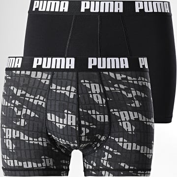 Puma - Lot De 2 Boxers Everyday Gris Anthracite Noir Camouflage