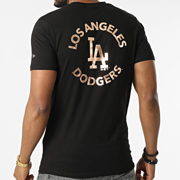  New Era - Tee Shirt Metallic Graphic Print Los Angeles Dodgers Noir Doré