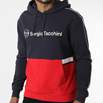  Sergio Tacchini - Sweat Capuche Aloe 39144 Rouge Bleu Marine