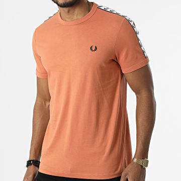  Fred Perry - Tee Shirt A Bandes Taped Ringer M6347 Orange