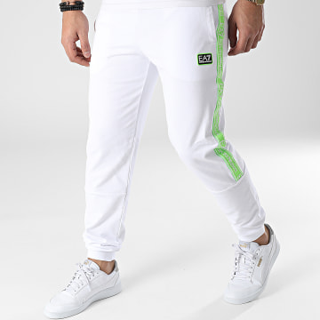  EA7 Emporio Armani - Pantalon Jogging A Bandes 3LPP67-PJ05Z Blanc Vert