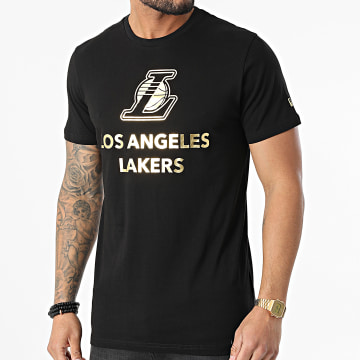  New Era - Tee Shirt Gold Metallic Los Angeles Lakers 12893105 Noir Doré
