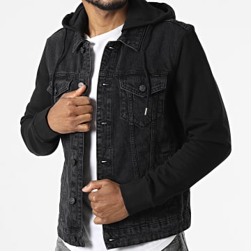  Only And Sons - Veste Jean Capuche Coin Noir