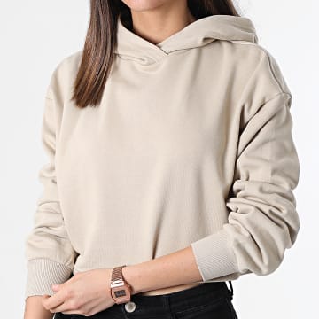  Only - Sweat Capuche Femme Crop Every Beige