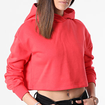  Only - Sweat Capuche Femme Crop Every Rouge